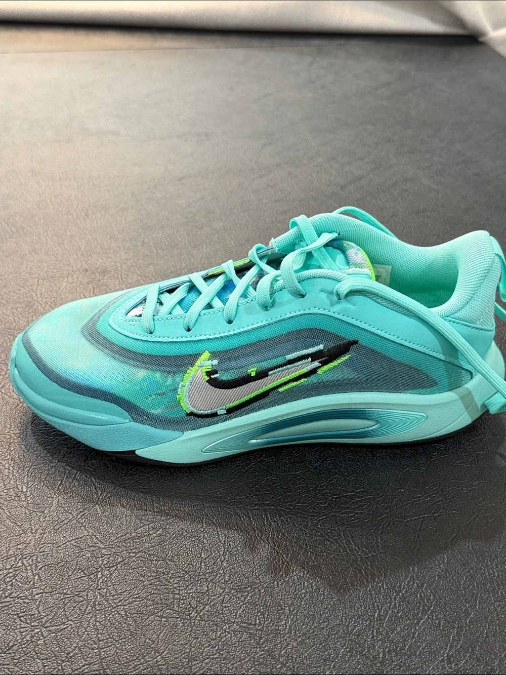 Nike Kids Turquoise/Teal Sneakers with Lime Accents